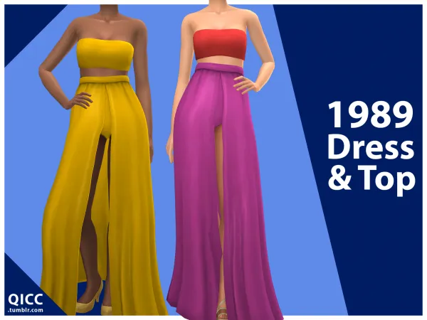 Maxis Match 1989 Dress Top by Quirky Introvert CC - The Sims 4 Custom Content