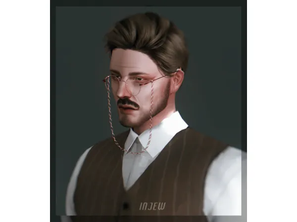 Alpha INJEW antique chain glasses no chain antique glasses - The Sims 4 Custom Content