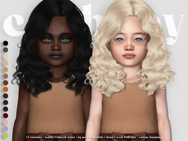 Alpha crybaby mamacita hair (newsea) toddler by crybaby - The Sims 4 Custom Content