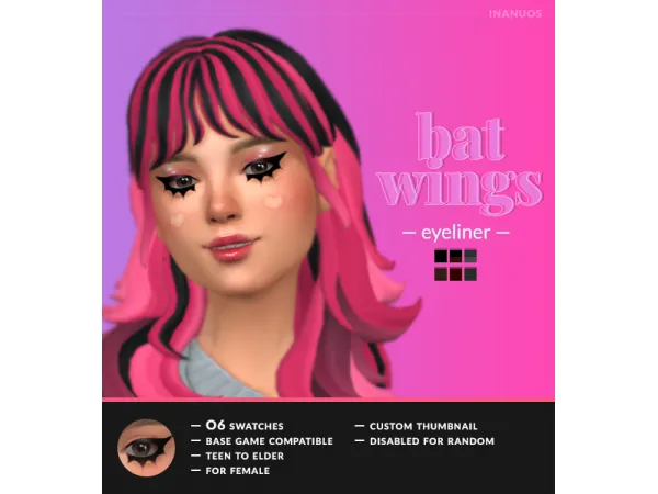 Maxis Match Bat Wings by inanuos - The Sims 4 Custom Content