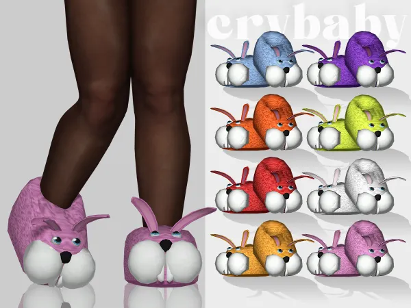 Alpha crybaby bunny slippers toddler - The Sims 4 Custom Content