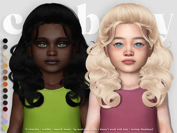 Alpha crybaby fingertips hair (newsea) toddler - The Sims 4 Custom Content