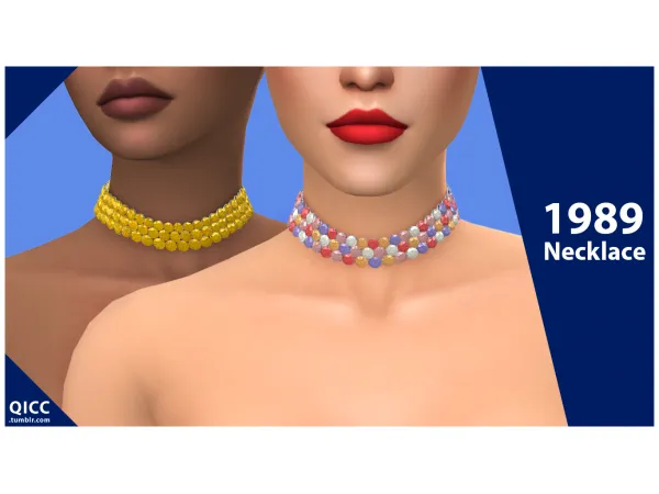 Maxis Match 1989 Necklace by Quirky Introvert CC - The Sims 4 Custom Content