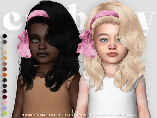 Alpha crybaby long love letter hair (newsea) toddler - The Sims 4 Custom Content