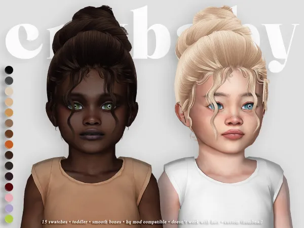 Alpha crybaby bésame hair (newsea) toddler - The Sims 4 Custom Content