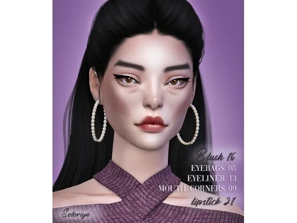 Alpha Blush 16 eyebags 08 eyeliner 13 lipstick 21 mouth corners 09 Sims 4 - The Sims 4 Custom Content