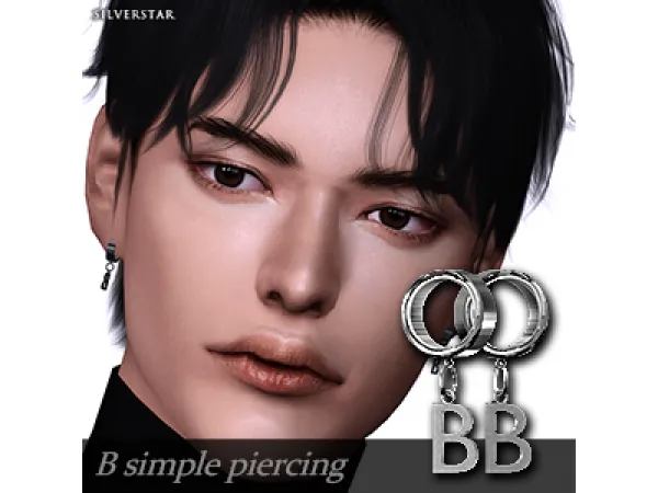 Alpha [Silverstar] B simple piercing - The Sims 4 Custom Content
