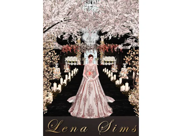 Alpha [Lena Sims] Melisa Dress Veil Set by Lena Sims - The Sims 4 Custom Content