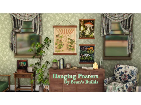 Maxis Match Hanging Posters by Bean's Builds - The Sims 4 Custom Content
