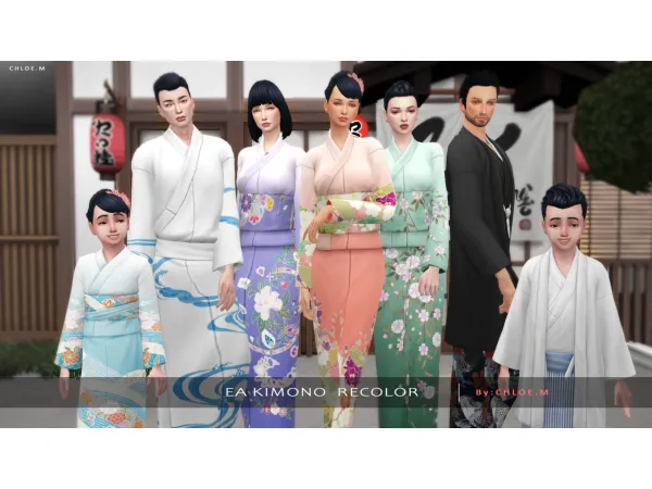 Maxis Match ChloeM EA Kimono Recolor - The Sims 4 Custom Content