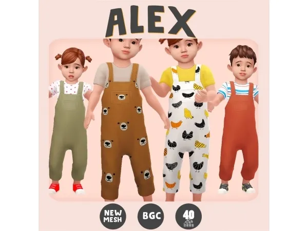 Maxis Match Alex overalls - The Sims 4 Custom Content