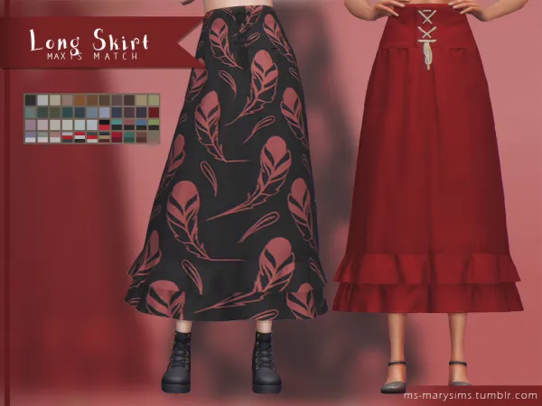 Maxis Match Long Skirt MaxisMatch - The Sims 4 Custom Content
