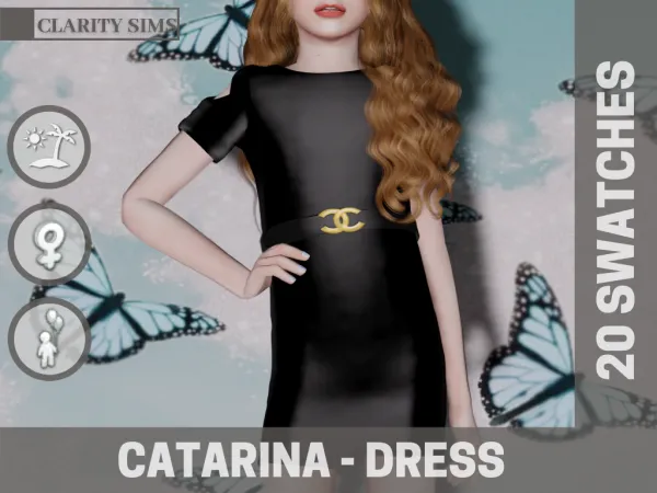 Alpha Catarina Dress Child by clarity-sims - The Sims 4 Custom Content