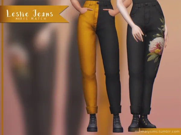Maxis Match Leslie Jeans - The Sims 4 Custom Content