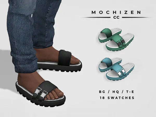 Alpha Mochizen Techwear Slippers Male - The Sims 4 Custom Content