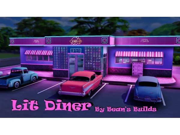 Maxis Match Lit Diner - The Sims 4 Custom Content