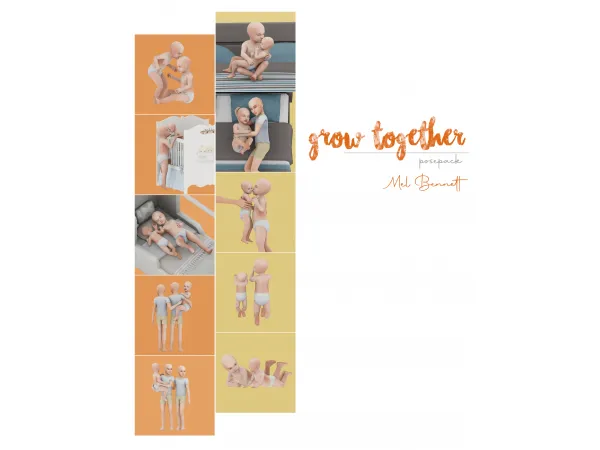 Mix Grow Together Posepack - The Sims 4 Custom Content