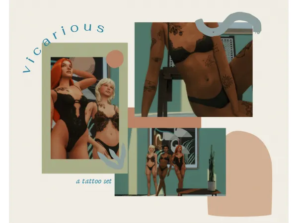 Mix [dreamlandia] vicarious tattoos by simsfinds - The Sims 4 Custom Content