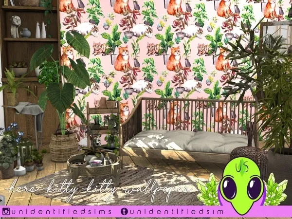 Alpha Here Kitty Kitty Wallpaper - The Sims 4 Custom Content