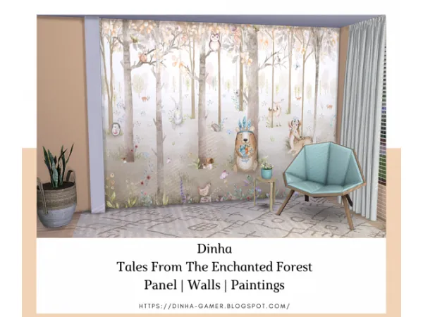 Maxis Match Tales From The Enchanted Forest Panel Walls Paintings - The Sims 4 Custom Content