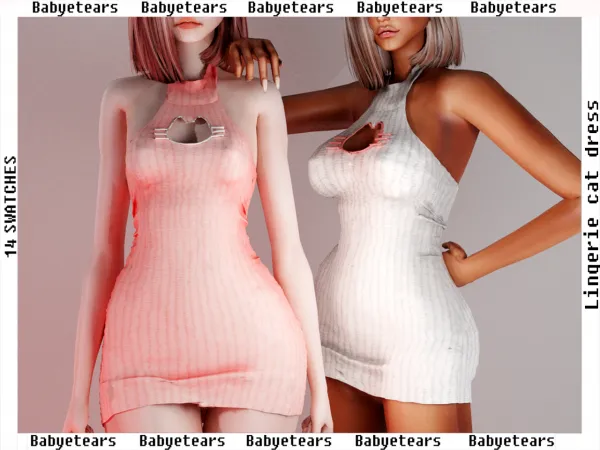Alpha Lingerie cat dress - The Sims 4 Custom Content