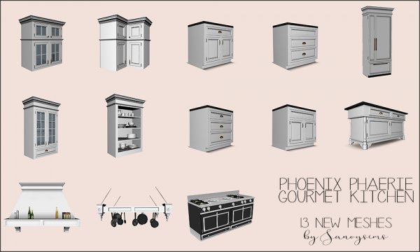 Mix Phoenix Phaerie Gourmet Kitchen by simsfinds - The Sims 4 Custom Content