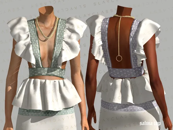 Alpha SC#126 Salma top by slayclassy - The Sims 4 custom content