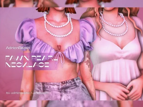 Alpha Fawn Pearl Necklace - The Sims 4 Custom Content