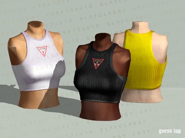 Alpha SC#126 Guess Top by slayclassy - The Sims 4 custom content