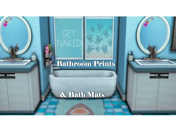 Maxis Match Bathroom Prints Bath Mats - The Sims 4 Custom Content