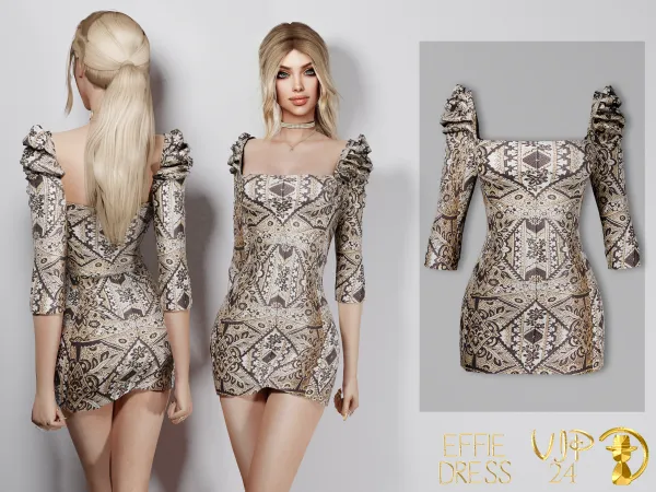 Alpha Effie Dress VIP24 by turksimmer - The Sims 4 Custom Content