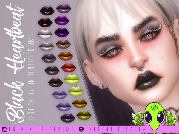 Mix Black Heartbeat Lippy - The Sims 4 Custom Content