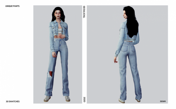 Alpha Unique Pants by simsfinds - The Sims 4 Custom Content