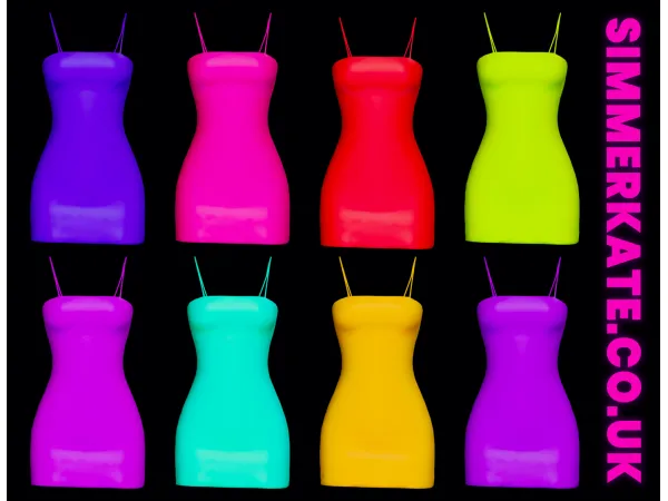 Alpha Neon Bodycon Dress & Sunset Ave Accessory Bag by simmerkatex - The Sims 4 custom content