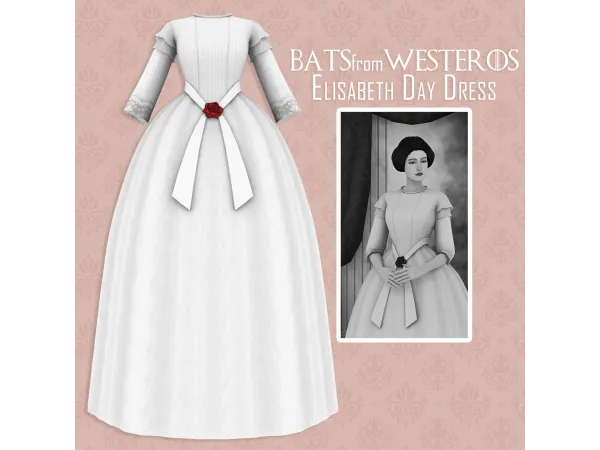 Maxis Match Elisabeth Day Dress BatsFromWesteros by BatsFromWesteros - The Sims 4 Custom Content