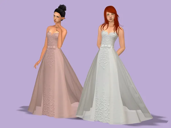 3t2 BEOs Wedding Dress 28 V2 - The Sims 2 Custom Content