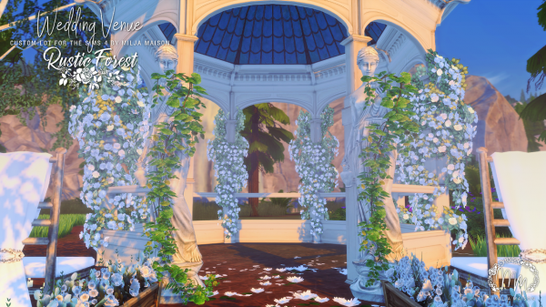 Maxis Match miljamaison RUSTIC FOREST WEDDING VENUE by simsfinds - The Sims 4 Custom Content