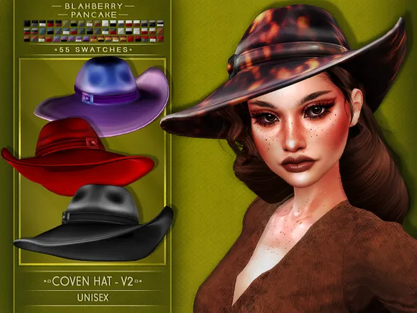 Alpha Blahberry Pancake Coven Hat V2 - The Sims 4 Custom Content