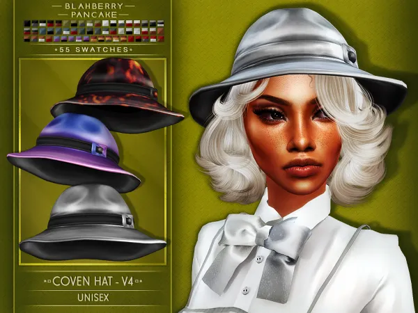 Alpha Blahberry Pancake Coven Hat V4 - The Sims 4 Custom Content