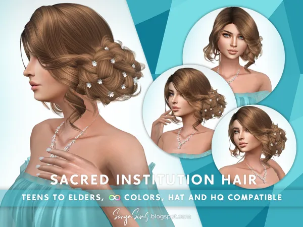 Alpha Sacred Institution Hair - The Sims 4 Custom Content