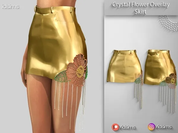 Alpha Crystal Flower Skirt by polygoncouture - The Sims 4 custom content