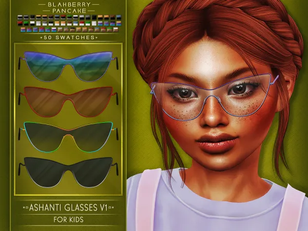 Alpha Ashanti Glasses V1 KIDS - The Sims 4 Custom Content