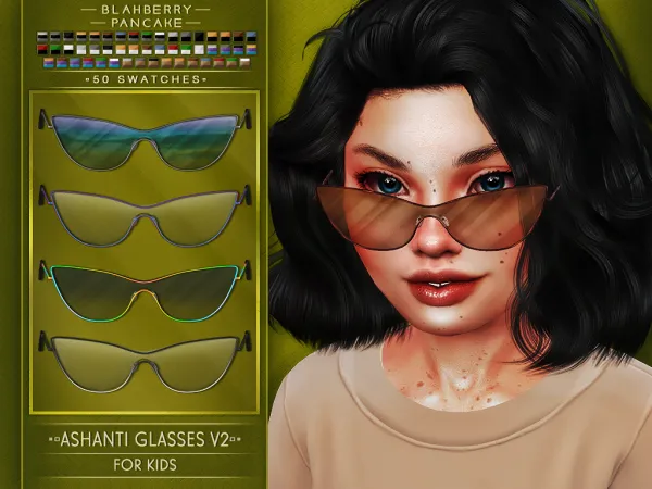 Alpha Ashanti Glasses V2 KIDS - The Sims 4 Custom Content