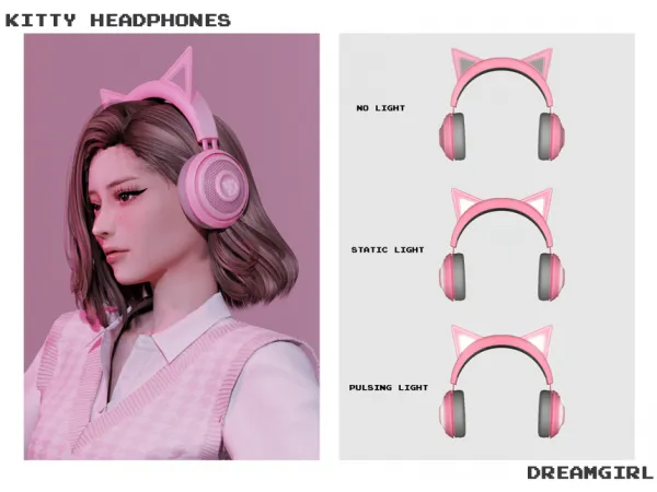 Alpha DREAMGIRL _ KITTY HEADPHONES - The Sims 4 Custom Content