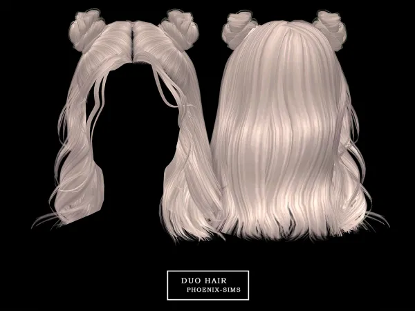 Alpha Duo Hair - The Sims 4 Custom Content