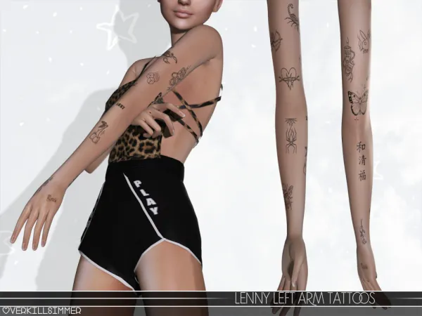 Mix Lenny left arm tattoos - The Sims 4 Custom Content