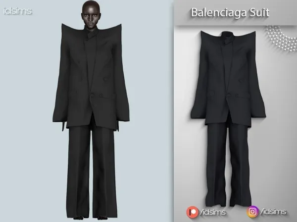 Alpha Balenciaga Suit by polygoncouture - The Sims 4 Custom Content