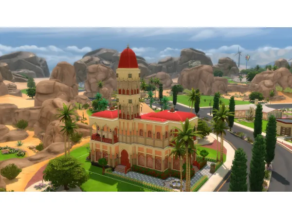 Maxis Match Court Marrakesh Moroccan Styled Mansion by DominoPunkyHeart - The Sims 4 Custom Content