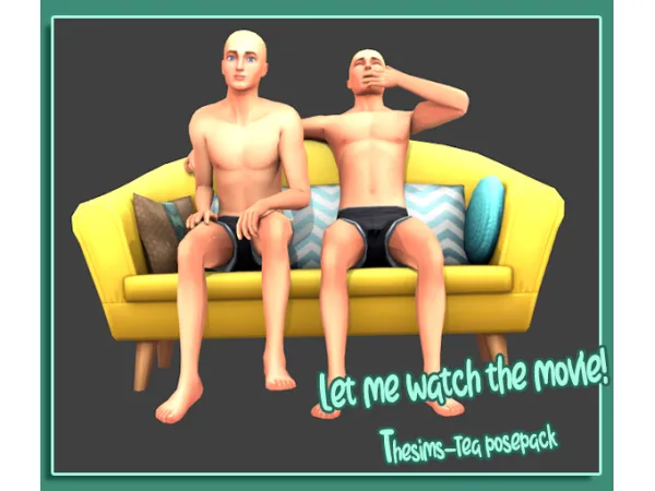 Maxis Match Let me watch the movie pose pack - The Sims 4 Custom Content