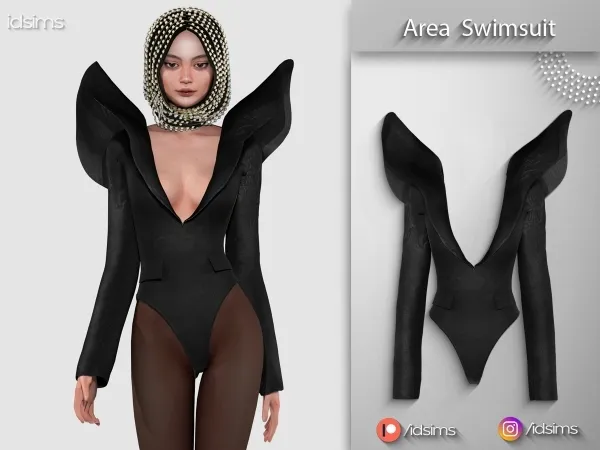 Alpha Area FW 20 Swimsuit by polygoncouture - The Sims 4 Custom Content